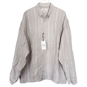 NWT Abercrombie & Fitch Summer Linen Blend Button Down Shirt Men’s XXL